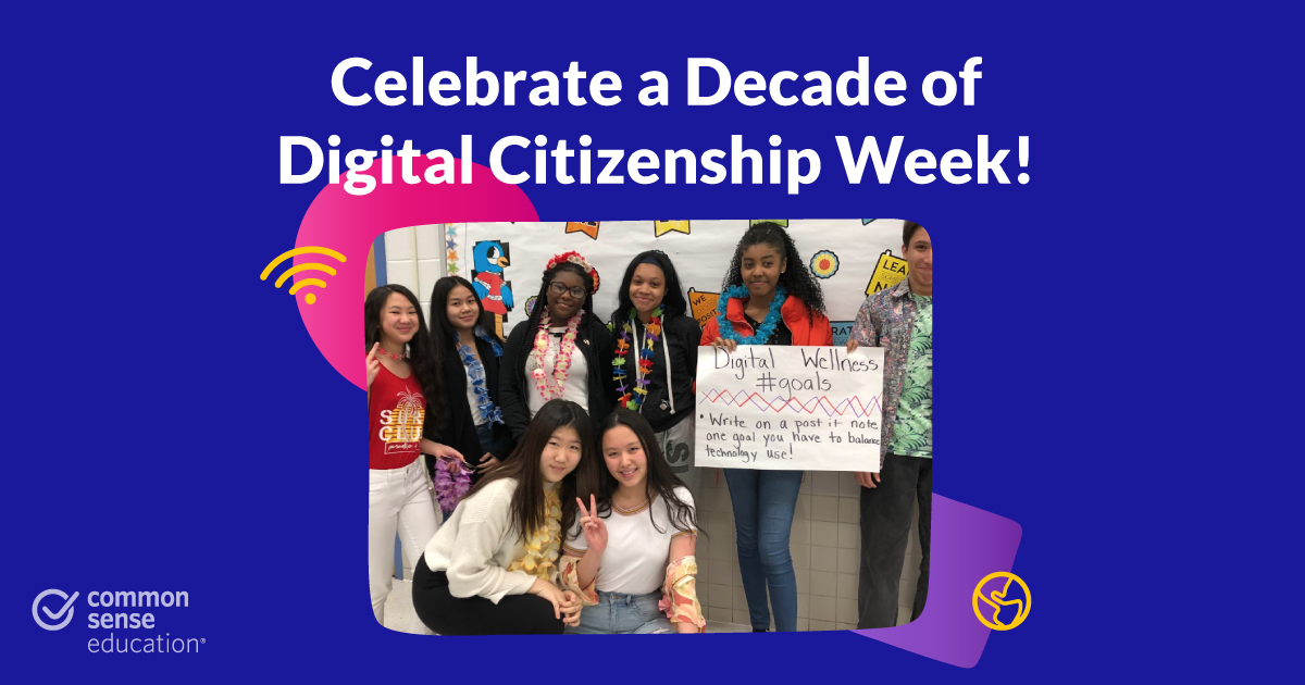 Image of students celebrating digital citizenship week